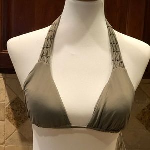 Raisins Khaki Padded Bikini Top Only NWT